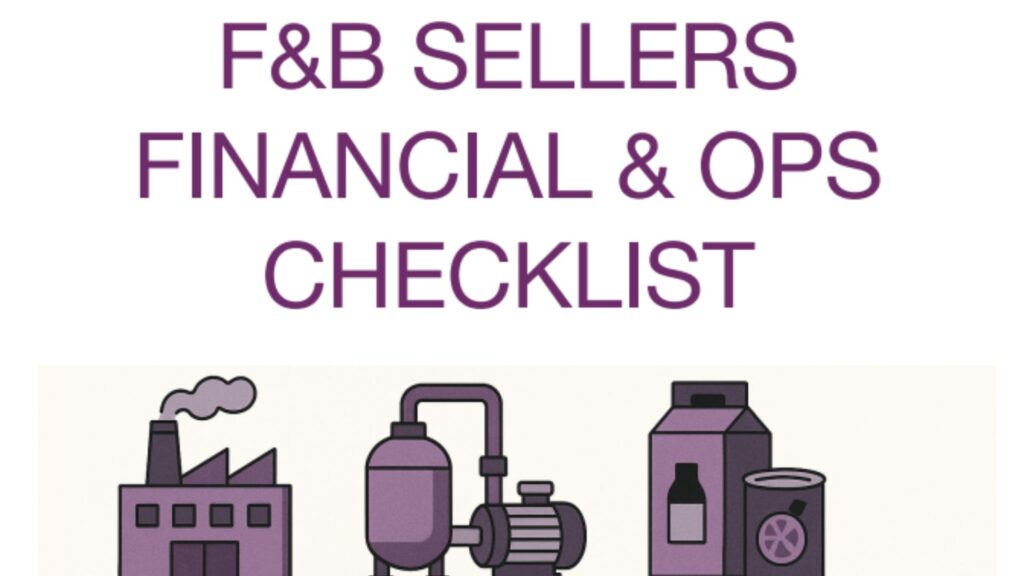 F&B Sellers Financial & Operations Checklist